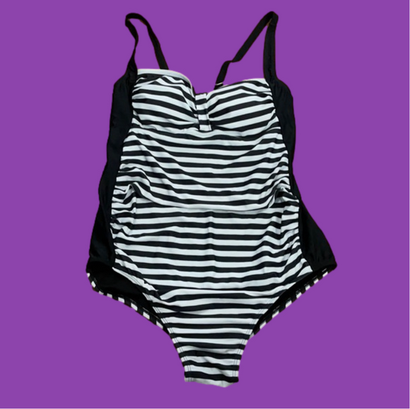 NWT striped one piece swimsuit XL - Picture 1 of 6